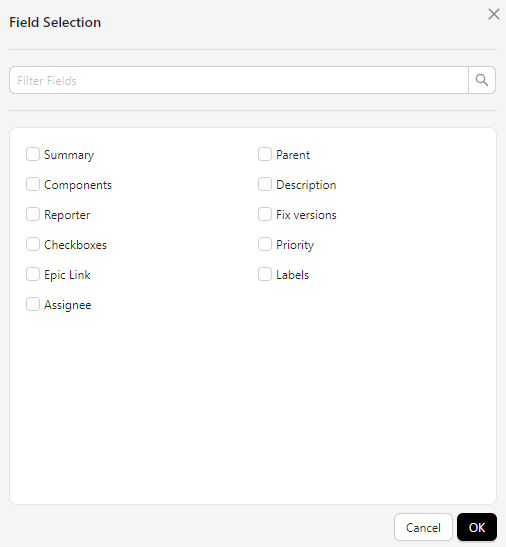 Selecting fields to send to Jira