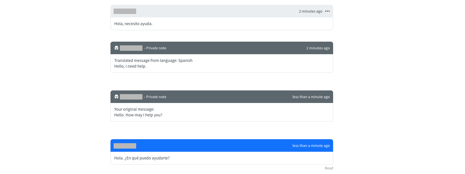 Google Translate for HelpDesk in use